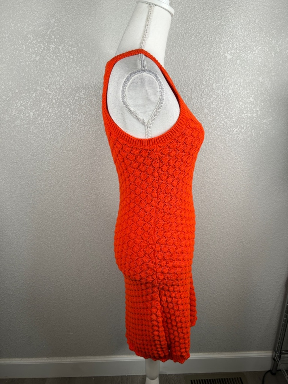 Eliza J Orange Knit Boho Summer Festival Indie Tank Sweater Midi Dress Size S - Picture 5 of 8